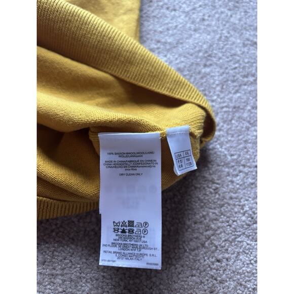 Brooks Brothers Sweater Mens 2XL Gold Saxxon Wool V-Neck Long Sleeve Pullover - Picture 7 of 7